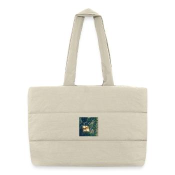 Golden present on pine branches - Puffer Shopping Bag - natural - Front