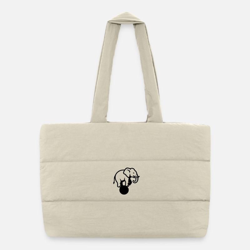 Elephant Ball Circus Acrobatics Puffer Shopping Bag