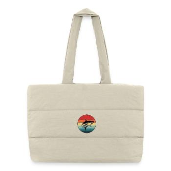 vintage shark megalodon gift - Puffer Shopping Bag - natural - Front