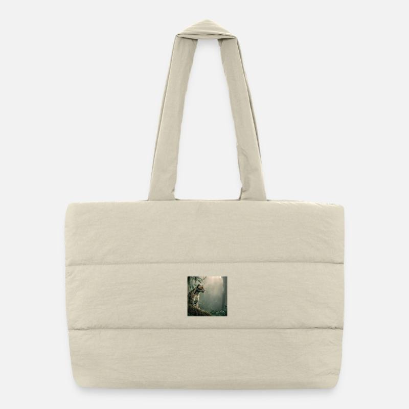 Léopard nuageux dans la forêt nuageuse Animal majestueux Sac shopping matelassé