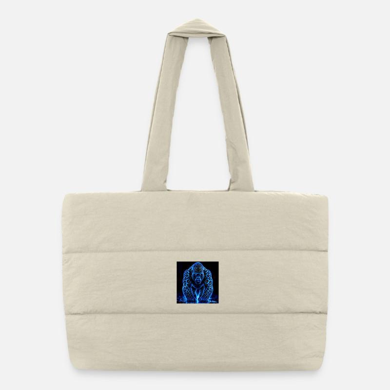 Gorille empereur néon avec motif léopard Sac shopping matelassé