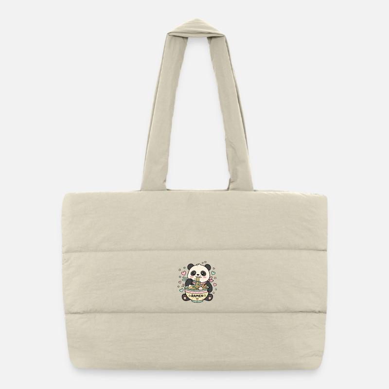 Kawaii Panda Ramen Sac shopping matelassé