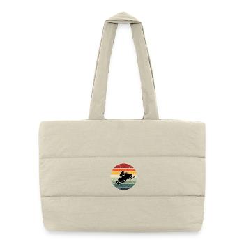 Snowmobile gift Retro snowmobile - Puffer Shopping Bag - natural - Front