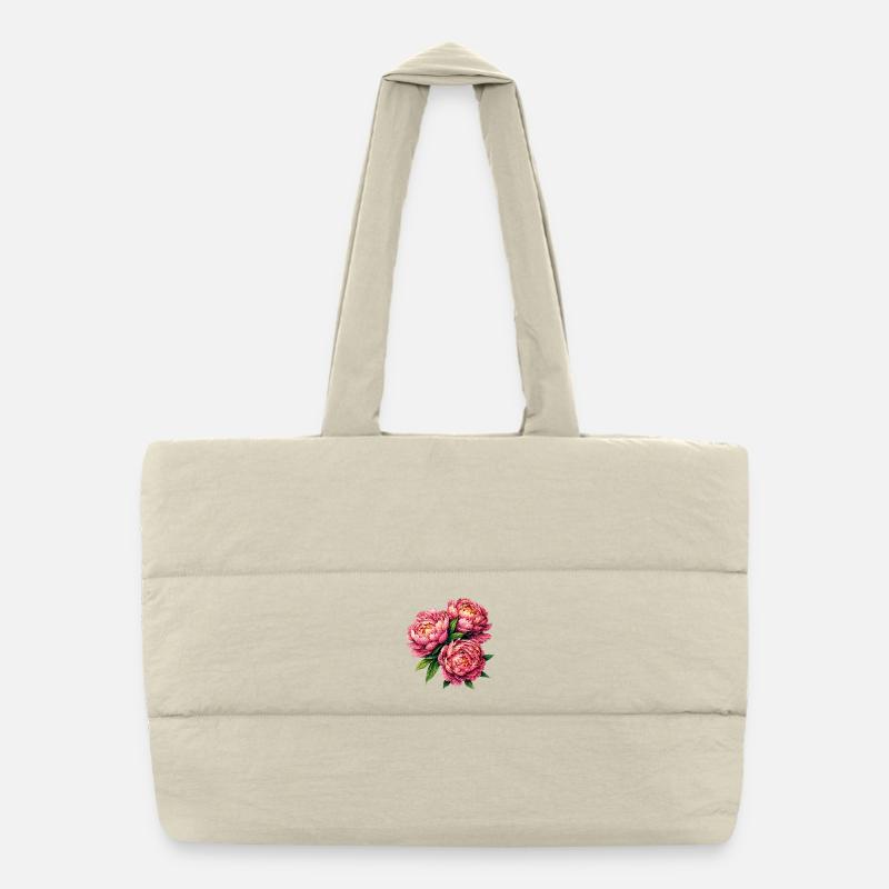 Peony Bloom Puffer Shopping Bag