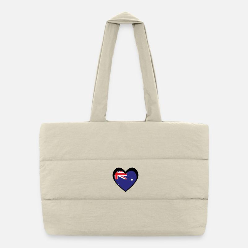 Black Aussie Heart – Bold Modern Australia Sac shopping matelassé