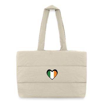Ireland Black Heart – Love for Ireland - Sac shopping matelassé - blanc naturel - Devant