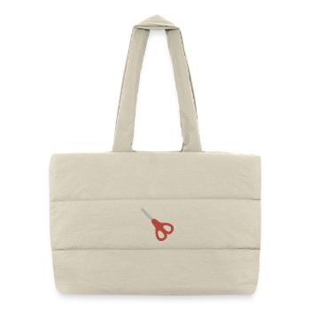 Red Scissors Icon - Puffer Shopping Bag - natural - Front