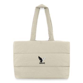 Dualité de la liberté - Sac shopping matelassé - blanc naturel - Devant