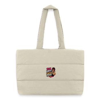 Run Dirty Finish Proud Runner Girl Design - Puffer Shopping Bag - natural - Front