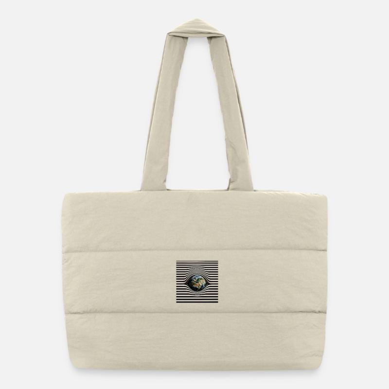 Terre en motif d’ondes optiques Sac shopping matelassé