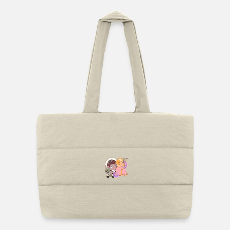 Kawaii Bear sur scooter de mobilité et douceurs Sac shopping matelassé