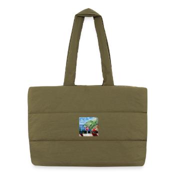Meerblick_Ölgemälde_mit_cocktail - Sac shopping matelassé - safari green - Devant
