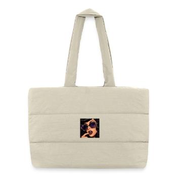 Amethyst Noire Retro Glamour Portrait - Puffer Shopping Bag - natural - Front
