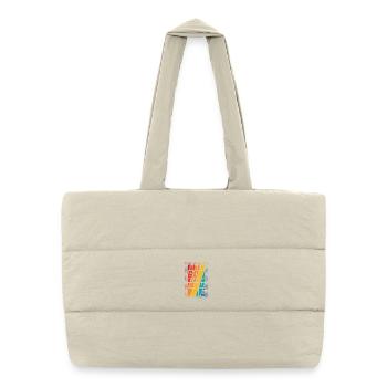 Diagonal neon halftone graphic - Puffer Shopping Bag - natural - Front