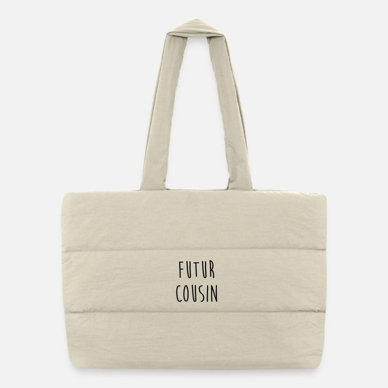 Futur Cousin / Cousine / Bébé / Naissance / Baby Sac shopping matelassé