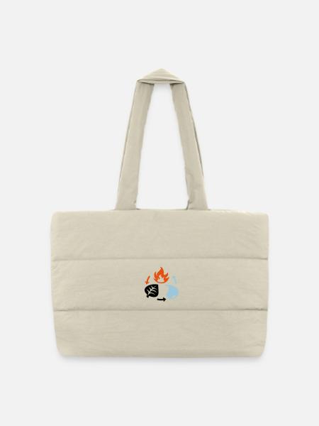 Fire, Water, Plant Elements - Puffer Shopping Bag - natural
