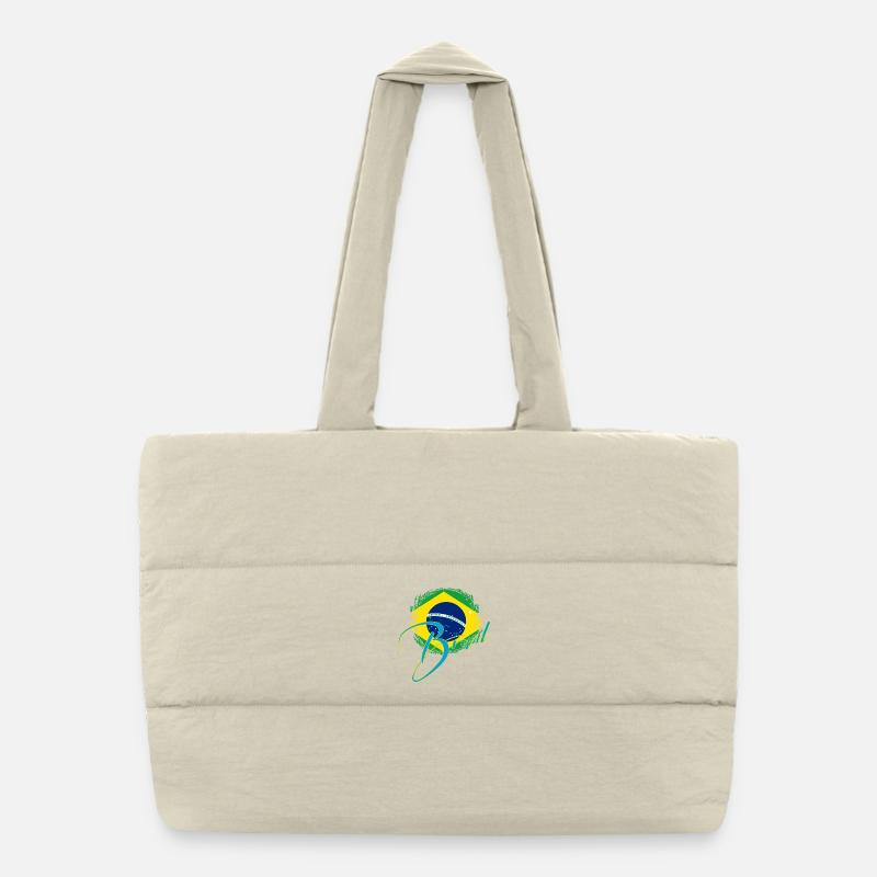 Brasilien Signatrue - Puffer-Einkaufstasche - Naturweiß