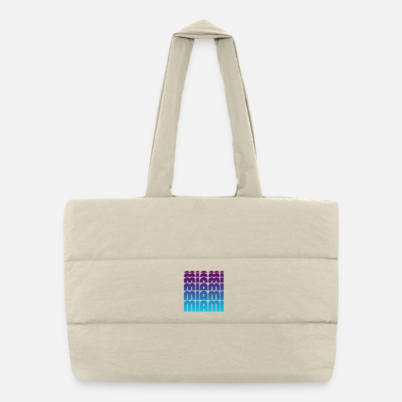 Miami Grid Gradient Puffer Shopping Bag
