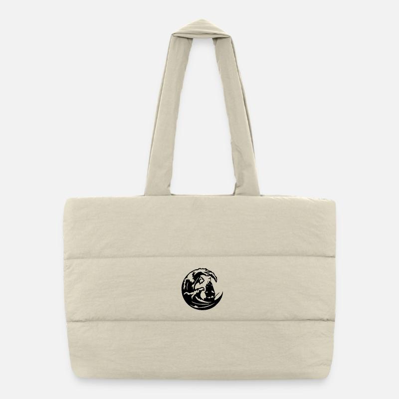 La grande vague noire Sac shopping matelassé