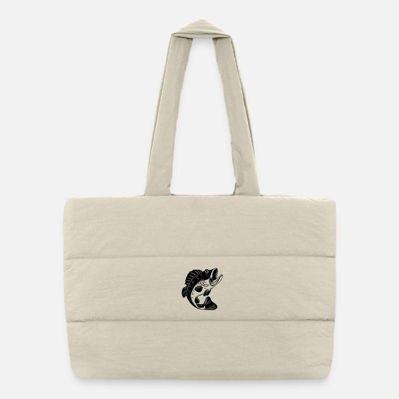 pêche, fan de pêche, canne à pêche Sac shopping matelassé