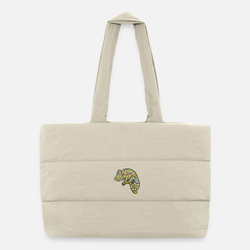 Chamaeleon Exotic Animal Funny Puffer Shopping Bag