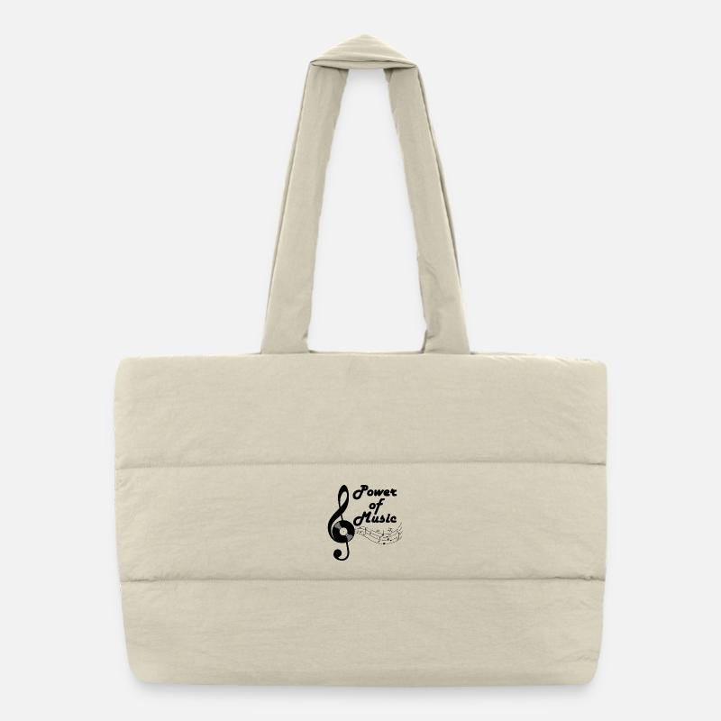 Clé de sol et musique Sac shopping matelassé
