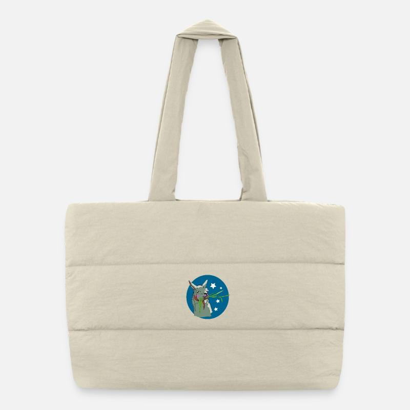Lama - Puffer-Einkaufstasche - Naturweiß