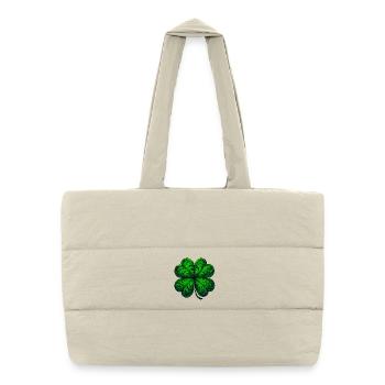 Trèfle à quatre feuilles - Sac shopping matelassé - blanc naturel - Devant
