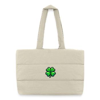 Trèfle à quatre feuilles - Sac shopping matelassé - blanc naturel - Devant