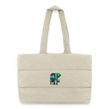 Éléphant - Sac shopping matelassé - blanc naturel - Devant