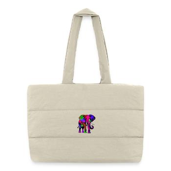 Elefant - Puffer-Einkaufstasche - Naturweiß - Vorne