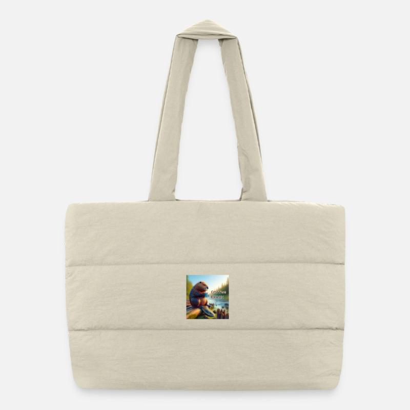 Beaver Coffee Break Puffer Shopping Bag