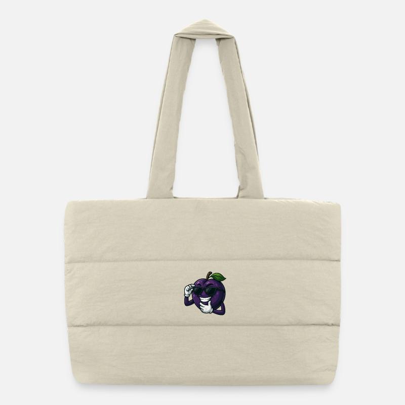 Prune cool avec des lunettes de soleil dessin animé drôle Sac shopping matelassé