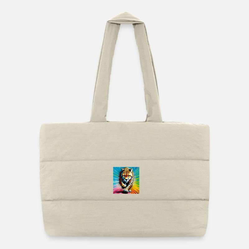 cheetah Puffer Shopping Bag