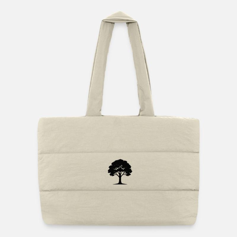 Stilvolle Baum-Kunst Illustration - Puffer-Einkaufstasche - Naturweiß