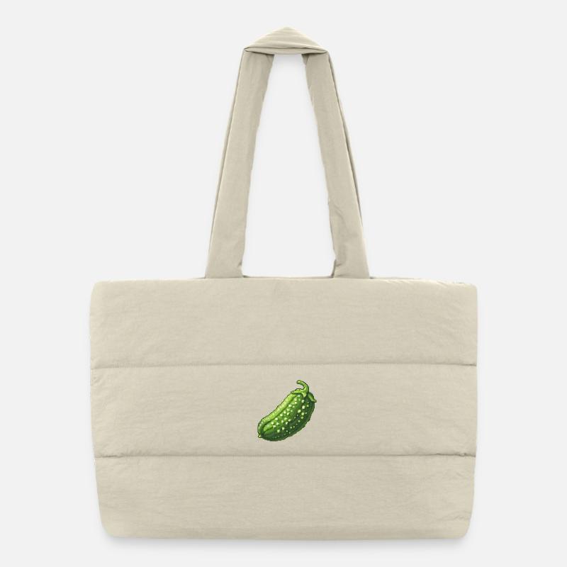 Pixel Concombre Vert Rétro Sac shopping matelassé