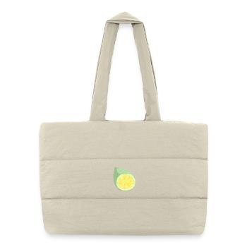 Citrus Slice Abstract - Puffer Shopping Bag - natural - Front