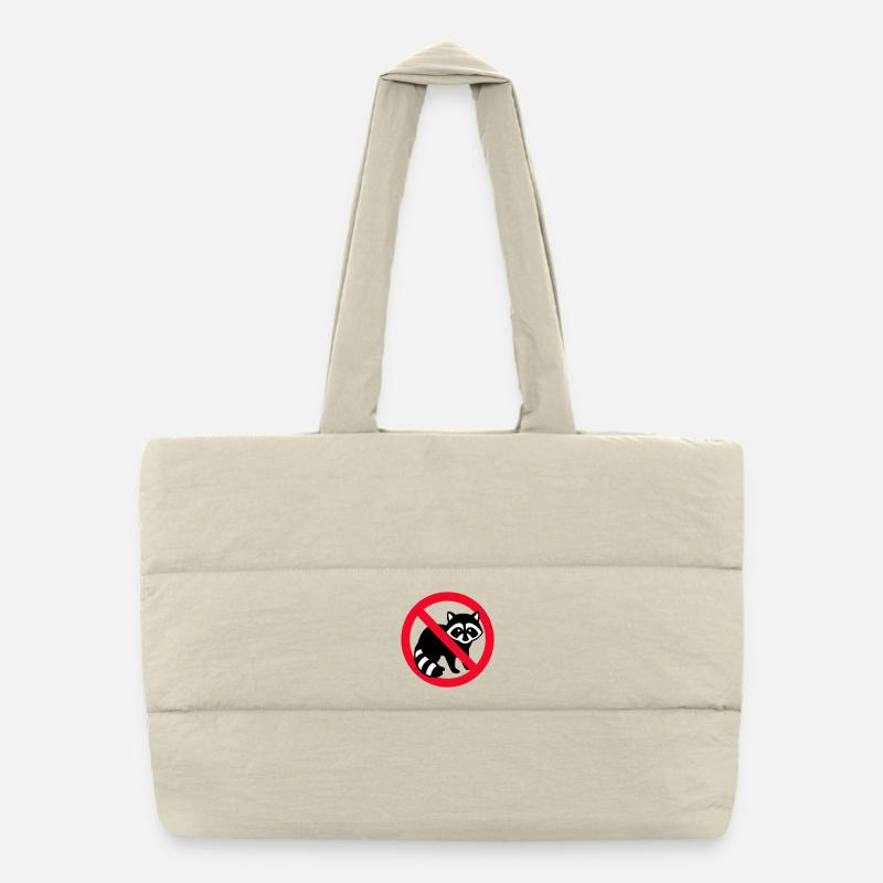 Pas d’emblème de la zone raton laveur Sac shopping matelassé