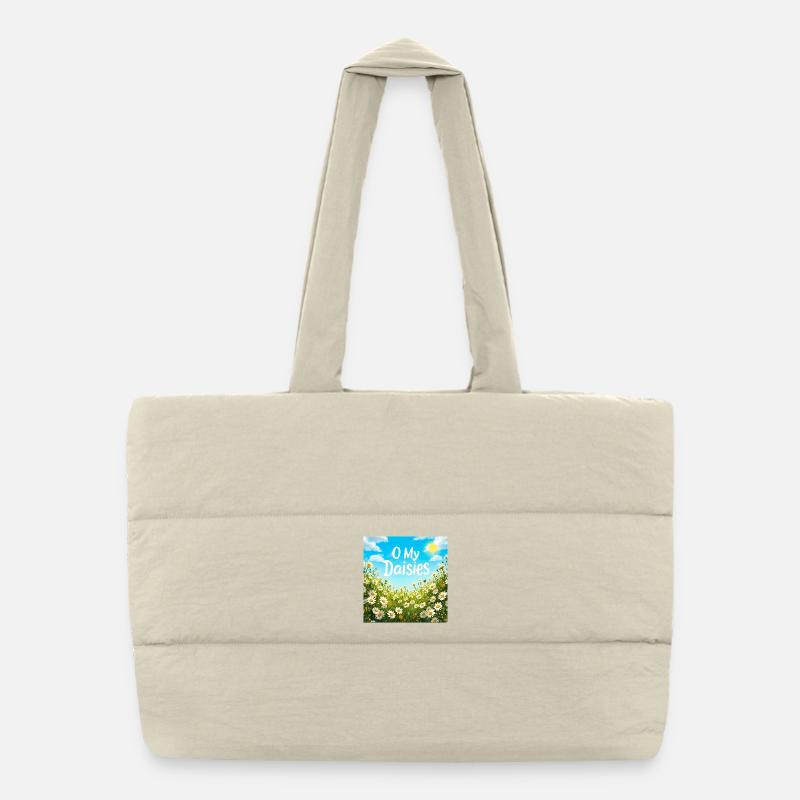 O Meine Gänseblümchen Field Print Puffer-Einkaufstasche