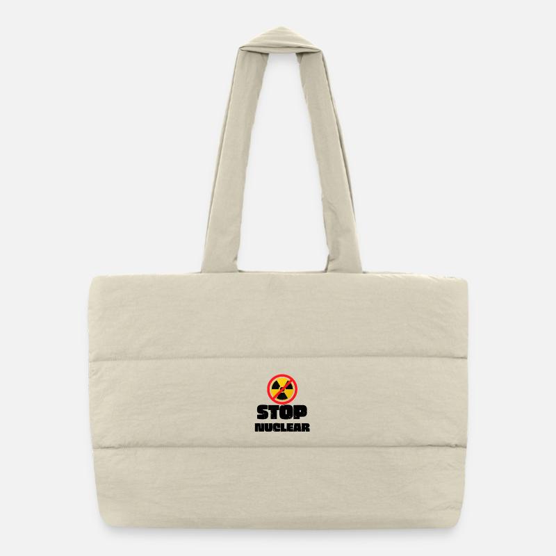 Stop Nuclear - Puffer Shopping Bag - natural