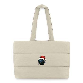 Funny Christmas-themed bowling ball - Puffer Shopping Bag - natural - Front