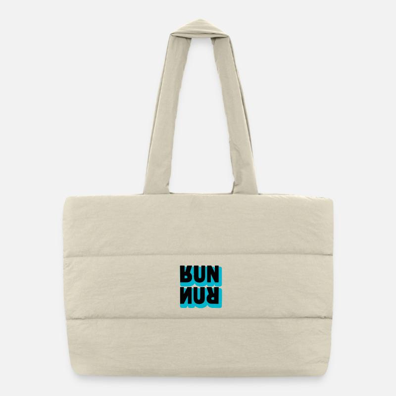 Running Run Typografie Puffer-Einkaufstasche