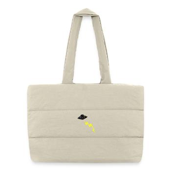 UFO Invasion Lightning Attack Alien Vector - Puffer Shopping Bag - natural - Front