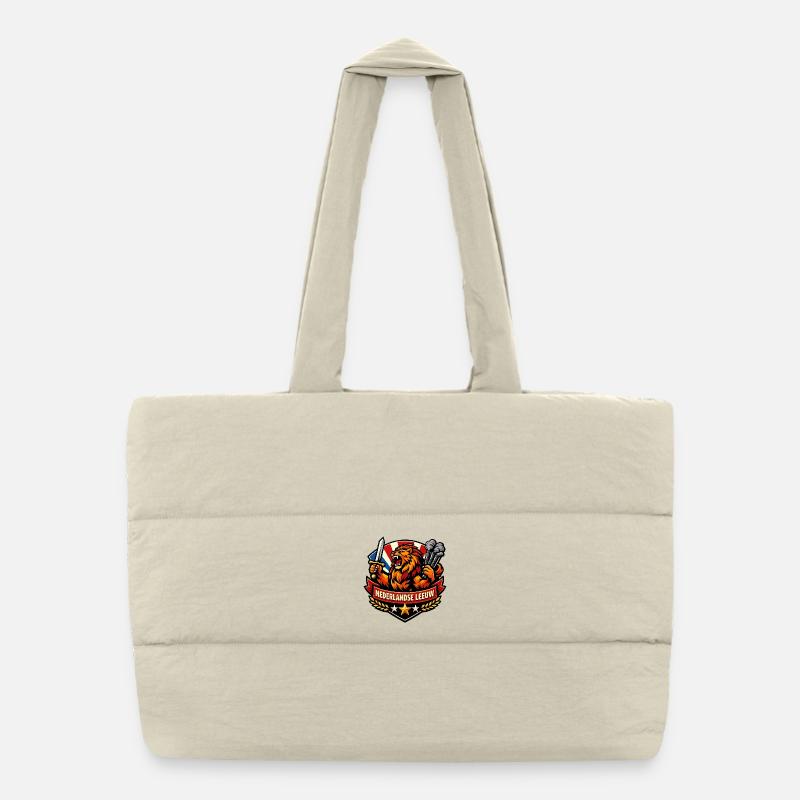 Lion hollandais avec épée et fumée Sac shopping matelassé