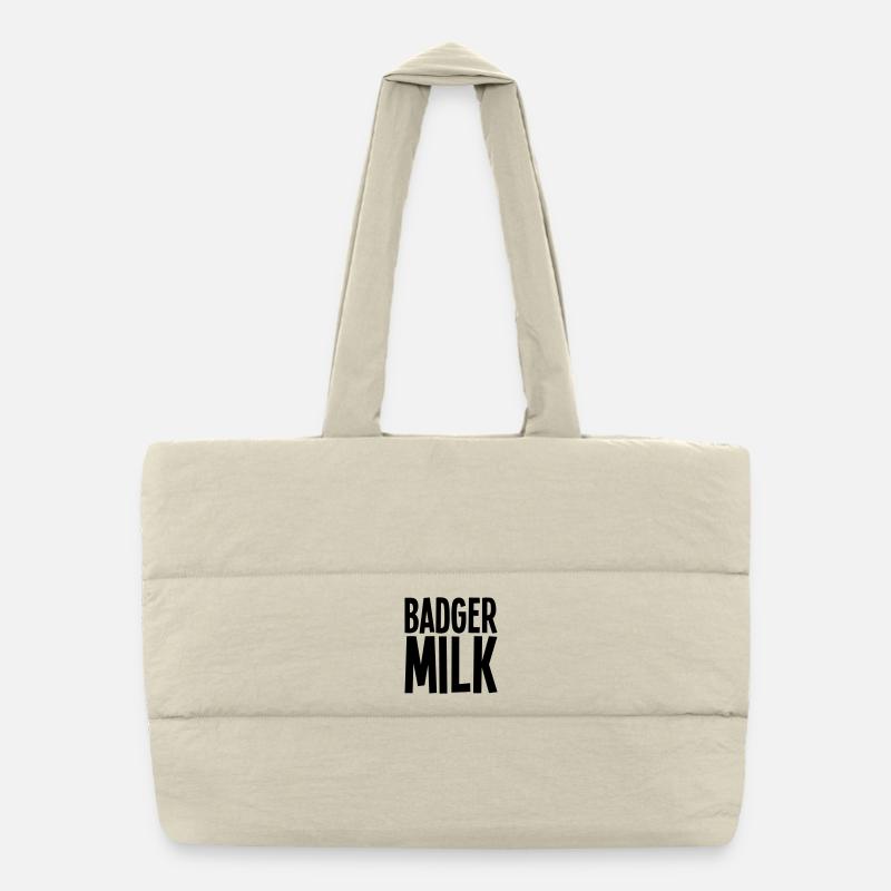 Badger milk only Puffer Shopping Bag
