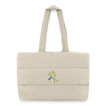 Dino with school cone - Puffer Shopping Bag - natural - Front