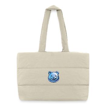 Ours mignon aux reflets métalliques - Sac shopping matelassé - blanc naturel - Devant