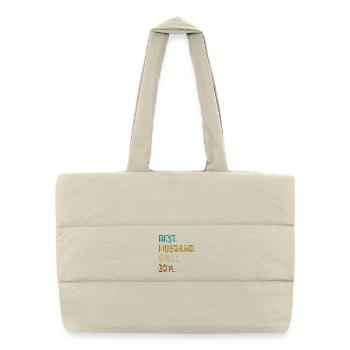 Meilleur mari depuis 2014 - Sac shopping matelassé - blanc naturel - Devant