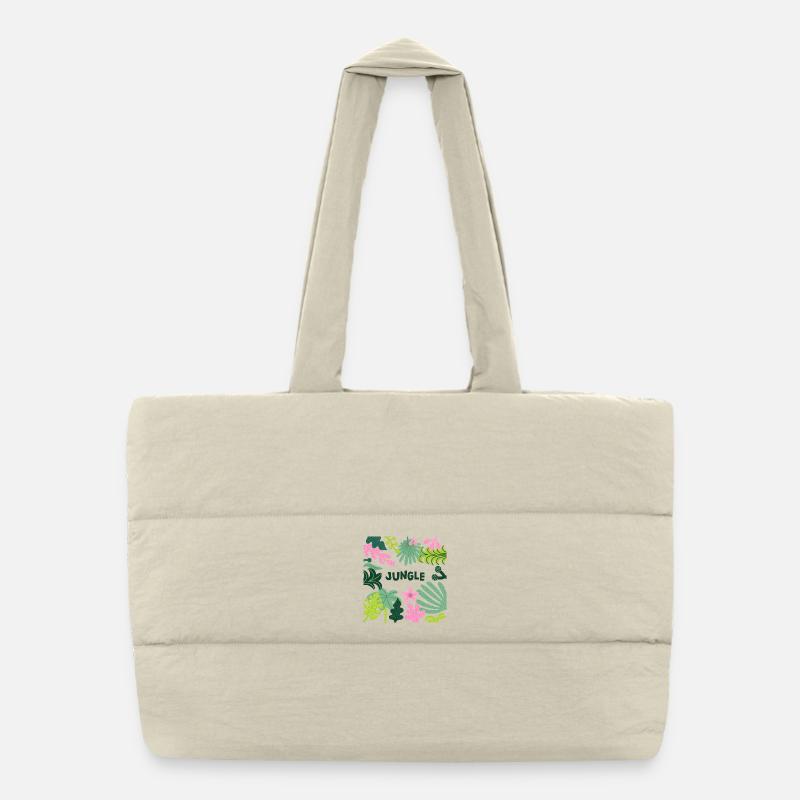 Motif de feuilles tropicales de la jungle Conception de la nature Sac shopping matelassé