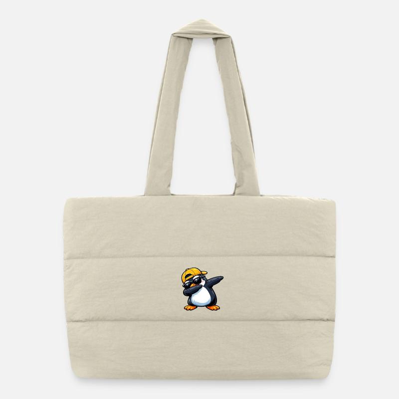 Dabbing Penguin Puffer Shopping Bag